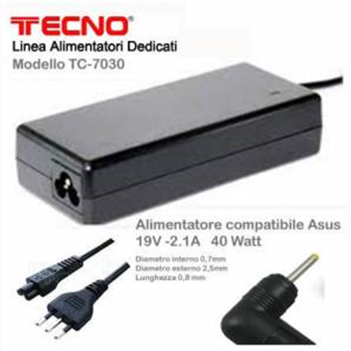 ALIMENTATORE COMPATIBILE PER NOTEBOOK ASUS 19V - 2,1A - 40W TECNO 7030