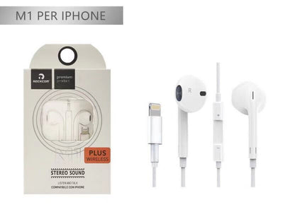 Cuffie Auricolare per Apple Iphone con Microfono M1 PLUS Stereo